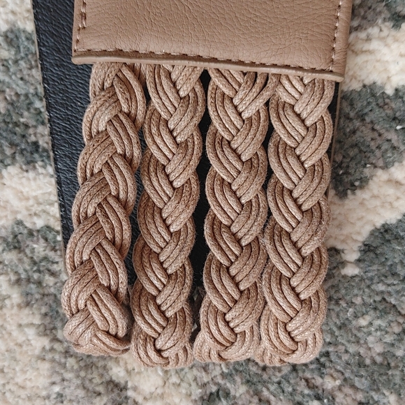 Faux Leather Braided Stretch Belt Women's Small Medium - Picture 7 of 16